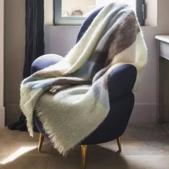BRUN de VIAN-TIRAN Plaid mohair carreaux alpage