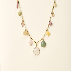 BY GARANCE Collier Alma chaine Jaune acier & laiton doré