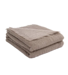 BRUN de VIAN-TIRAN Plaid Mohair Taupe 140X180