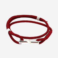 bracelet torsadé bordeaux fermoir argent mixte alanne b