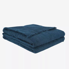 Couverture mohair 220 x 240 Bleu Paon