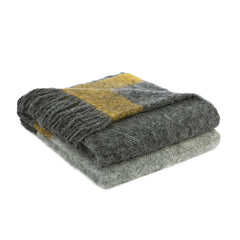 BRUN DE VIAN-TIRAN Plaid  LIMA ambre/gris 140 X 180
