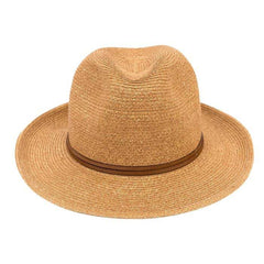 TRAVAUX EN COURS  Chapeau papier double lien cuir havane