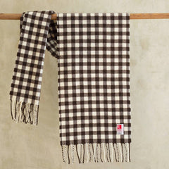echarpe laine merinos camargue damier gardian de vian tiran
