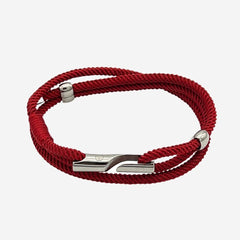 bracelet mixte cordon torsadé bordeaux alanne b