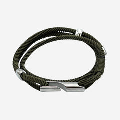 bracelet mixte cordon torsadé vert foncé alanne b