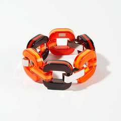 bracelet gourmette xavier derome orange rouge brique