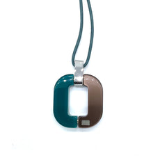 XAVIER DEROME Pendentif C140/208 - Brun perliane - Vert émeraude