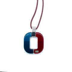 XAVIER DEROME Pendentif C242/241 - Bordeaux - Bleu perliane