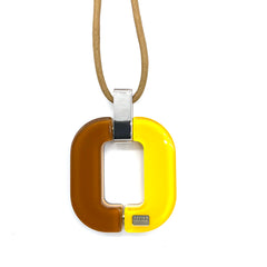 XAVIER DEROME pendentif C233/45 - Jaune et marron