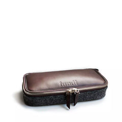 trousse de toilette en cuir marron marque lunid paris collection juliet